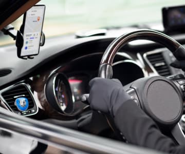 Chauffeur in car